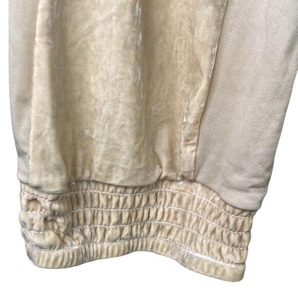 We Are HAH 1 Track Mind Crushed Velvet Jogger Pant in Almond Milk Slouchy Mesh - Picture 6 of 16